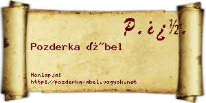 Pozderka Ábel névjegykártya