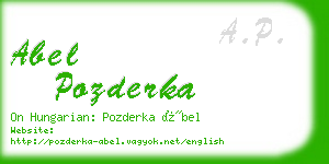 abel pozderka business card